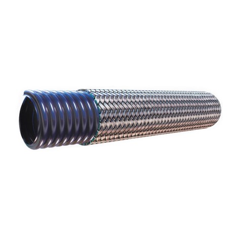 Convoluted PTFE Hose with 316 Stainless Steel Braid - SCW/SCB - 04-SCB