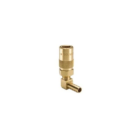 Mold Coolant Quick Couplings, Angled Hose Barb Ends (water, oil, coolant) up to 200 psi - Moldmate Series Couplers - PC214