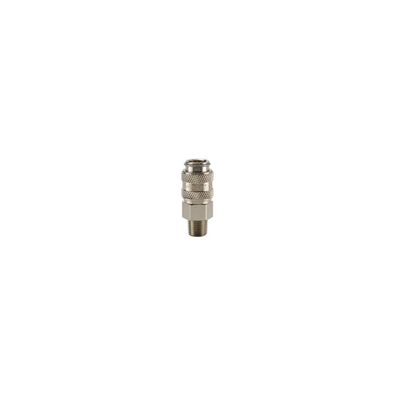 Miniature Size, Valved, Brass, Push to Connect Quick Couplings (fluid) up to 250 psi - DM Series Couplers - DM-121-4MP