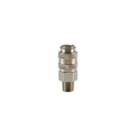 Miniature Size, Valved, Brass, Push to Connect Quick Couplings (fluid) up to 250 psi - DM Series Couplers - DM-121-4MP