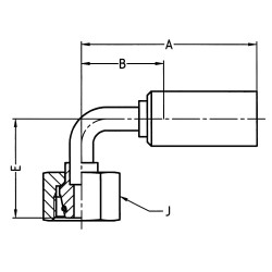 Crimped Thermoplastic Hydraulic Hose Fittings,  9X Series - 11C9X-12-06