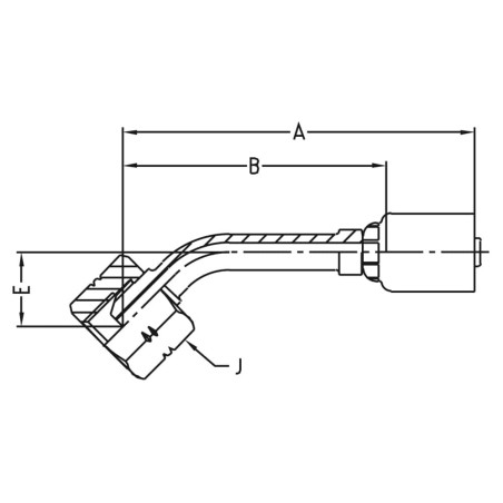 Crimped Thermoplastic Hydraulic Hose Fittings, 54 Series - 1B154-4-4