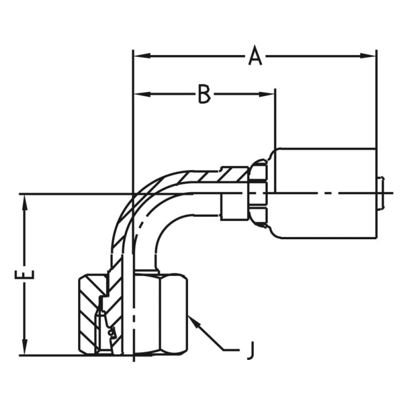 Crimped Thermoplastic Hydraulic Hose Fittings, 54 Series - 1CF54-10-6