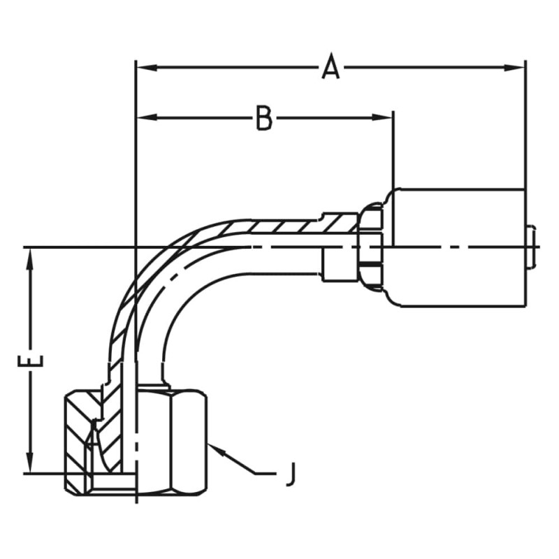 Crimped Thermoplastic Hydraulic Hose Fittings, 54 Series - 1C554-8-4