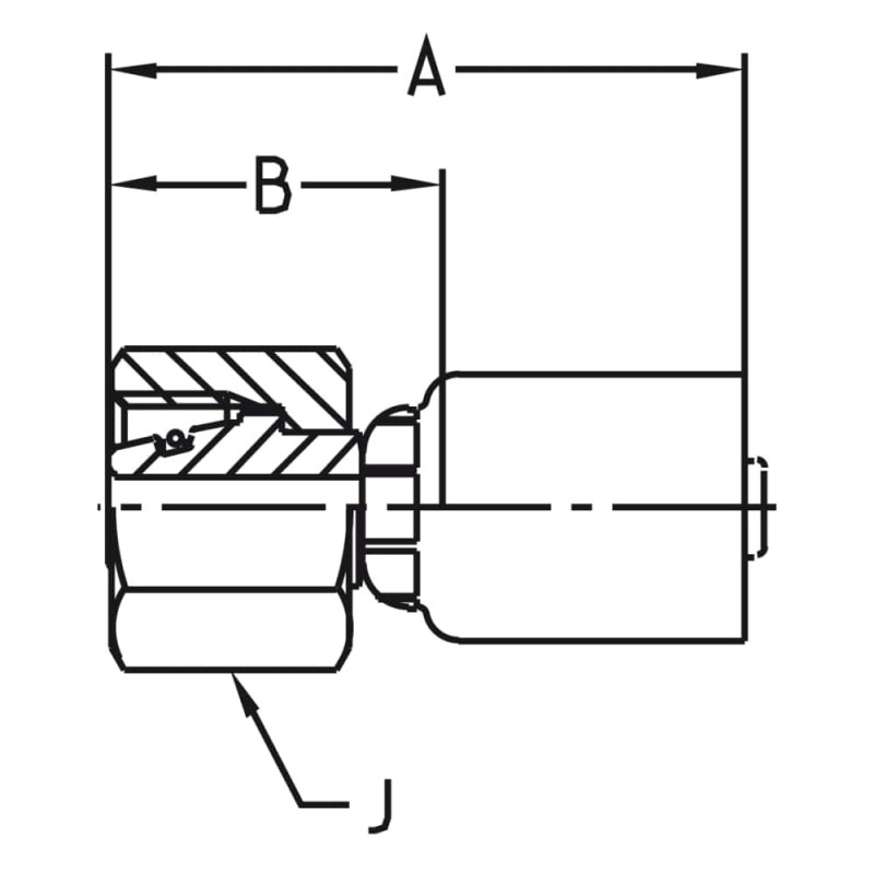 Crimped Thermoplastic Hydraulic Hose Fittings, 54 Series - 1CA54-6-3