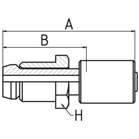 Crimped Thermoplastic Hydraulic Hose Fittings, PX-LPG Series - 17APX-6-03-LPG