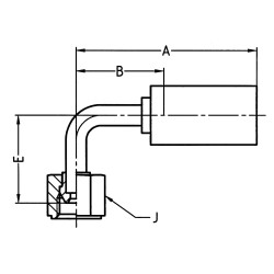 Zaciskane termoplastyczne łączniki do węży hydraulicznych, seria YX - 1B2YX-4-03