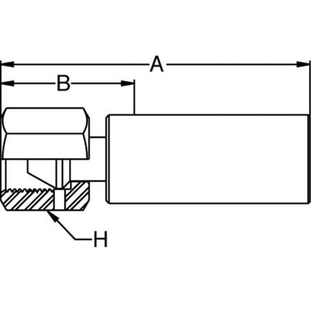 Crimped Thermoplastic Oil & Gas Hose Fittings, UX Series - 1AYUX-6-04C