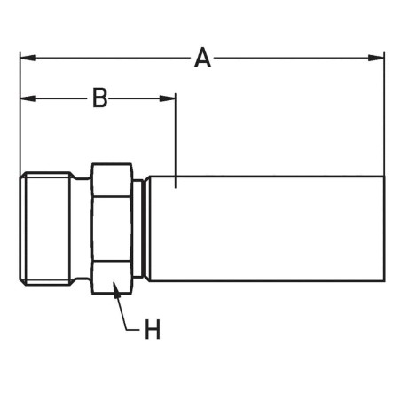 Crimped Thermoplastic UHP Hose Fittings, 8X Series - 1D28X-14-06