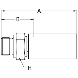 Crimped Thermoplastic UHP Hose Fittings, 8X Series - 1D98X-6-06