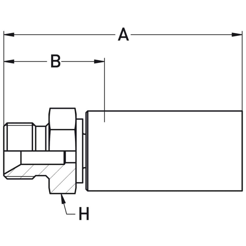 Crimped Thermoplastic UHP Hose Fittings, 8X Series - 13B8X-4-025