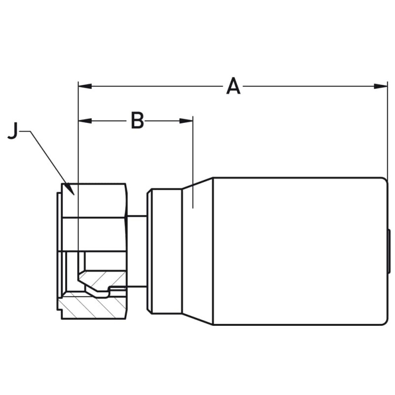 Crimped Thermoplastic UHP Hose Fittings, BL Series - 192BL-6-06