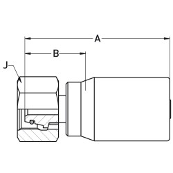 Crimped Thermoplastic UHP Hose Fittings, BL Series - 1C9BL-14-06