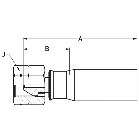 Crimped Thermoplastic UHP Hose Fittings, JX Series - 1AYJX-11-08W