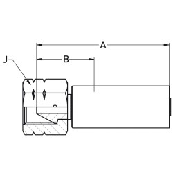 Crimped Thermoplastic UHP Hose Fittings, KX Series - 1AYKX-8-06W