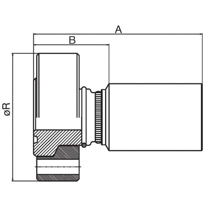 Zaciskane termoplastyczne łączniki do węży UHP, seria łączników LX - 18KLX-65-48-API17DSV-10K