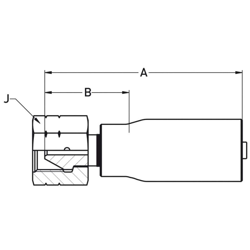 Crimped Thermoplastic UHP Hose Fittings, 2X Series - 1AY2X-10-05