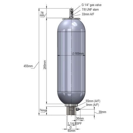 High Pressure Bladder Accumulator (UK) - 0400A-00-341