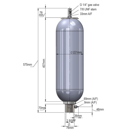 High Pressure Bladder Accumulator (UK) - 1000A-00-341