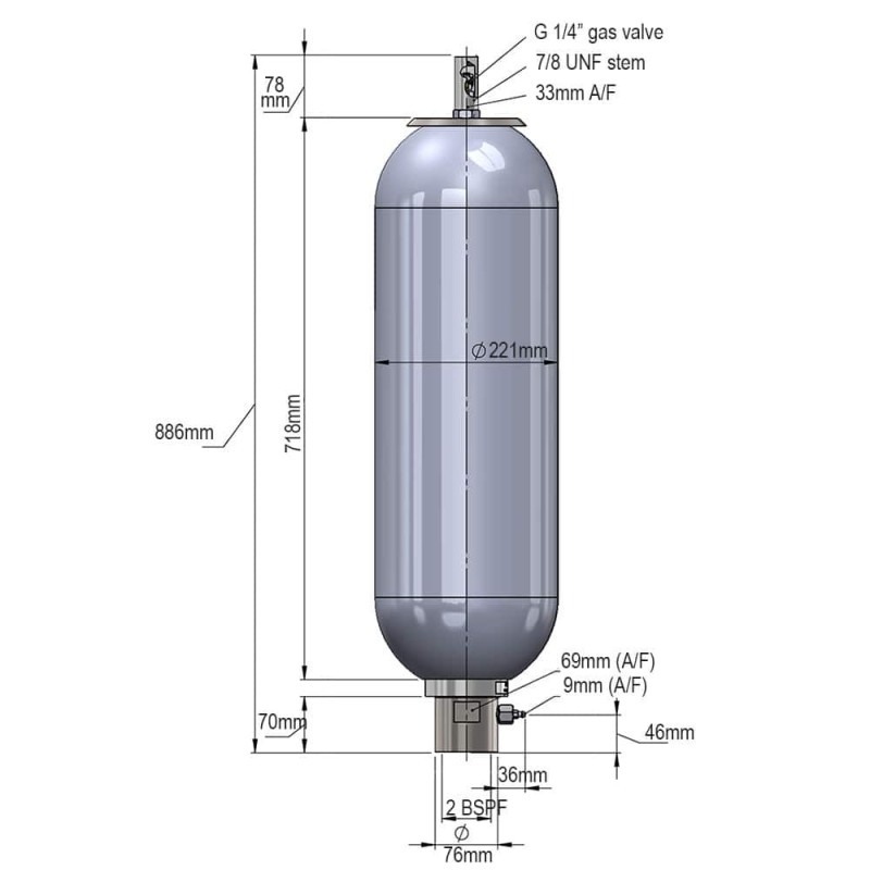 High Pressure Bladder Accumulator (O&G) - 200SA-CZ-341