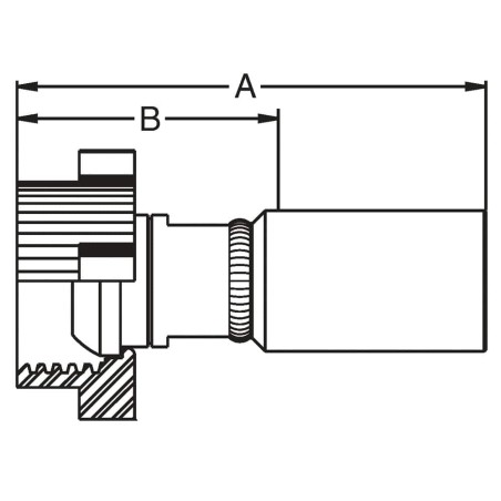 Crimped Thermoplastic UHP Hose Fittings TX Series - 1HETX-48-48-FLAT