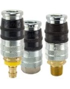 Twist On - Off Air Flow, ISO 4414 Venting, Air Hose Quick Coupling (pneumatic) Industrial Interchange - E-z-mate Series Couplers