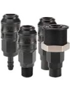 Thermoplastic (Acetal and Stainless) Quick Couplings, NPT / Hose Barb / Panel Mount, up to 145 psi - Spectrum Series Couplers