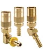 Mold Coolant Quick Couplings, Angled Hose Barb Ends (water, oil, coolant) up to 200 psi - Moldmate Series Couplers